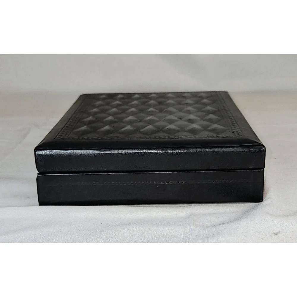 Vintage Swank Designer Philippe Velveteen Black/Red Jewelry Boxes Made in Sweden